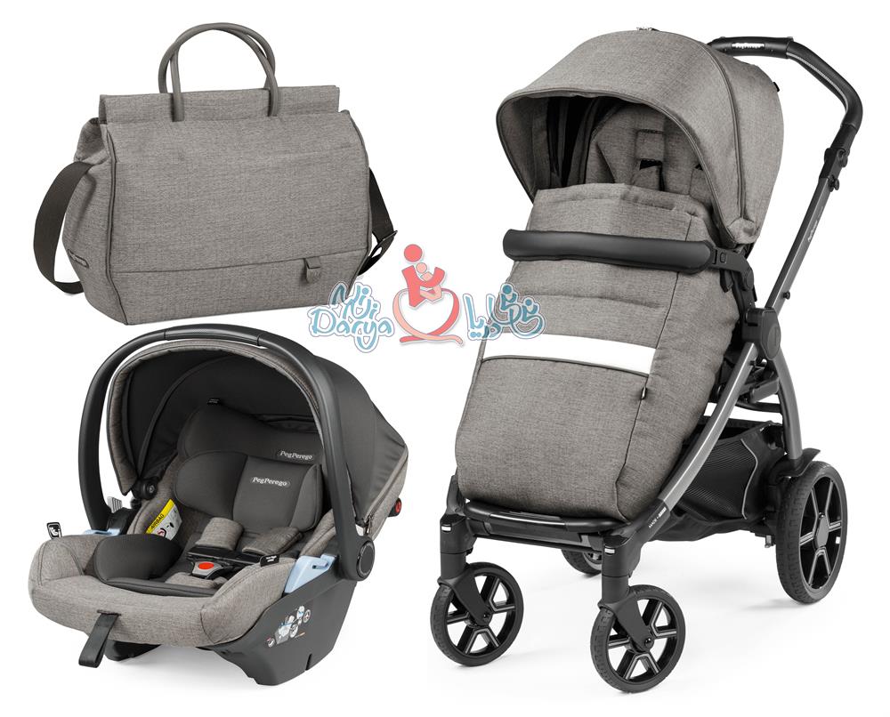 ست 3 تکه کالسکه پگ پرگو مدل Book Lounge Modular City Grey