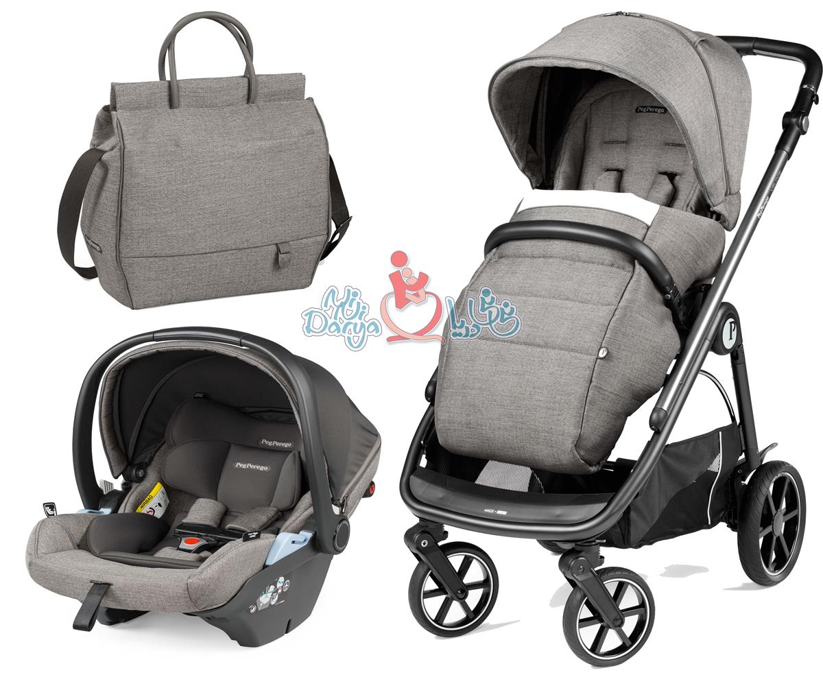 ست 3 تکه کالسکه پگ پرگو مدل Veloce Lounge City Grey