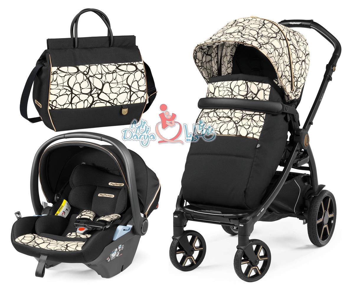 ست 3 تکه کالسکه پگ پرگو مدل Book Lounge Modular Graphic Gold