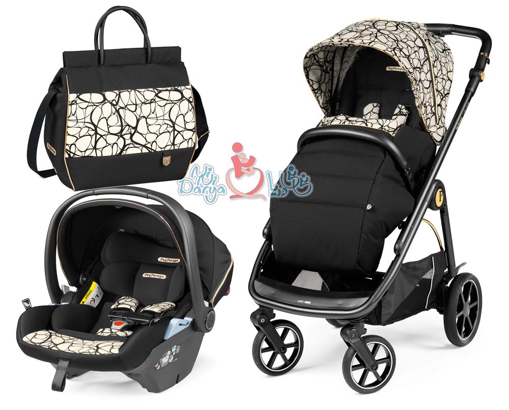 ست 3 تکه کالسکه پگ پرگو مدل Veloce Lounge Graphic Gold