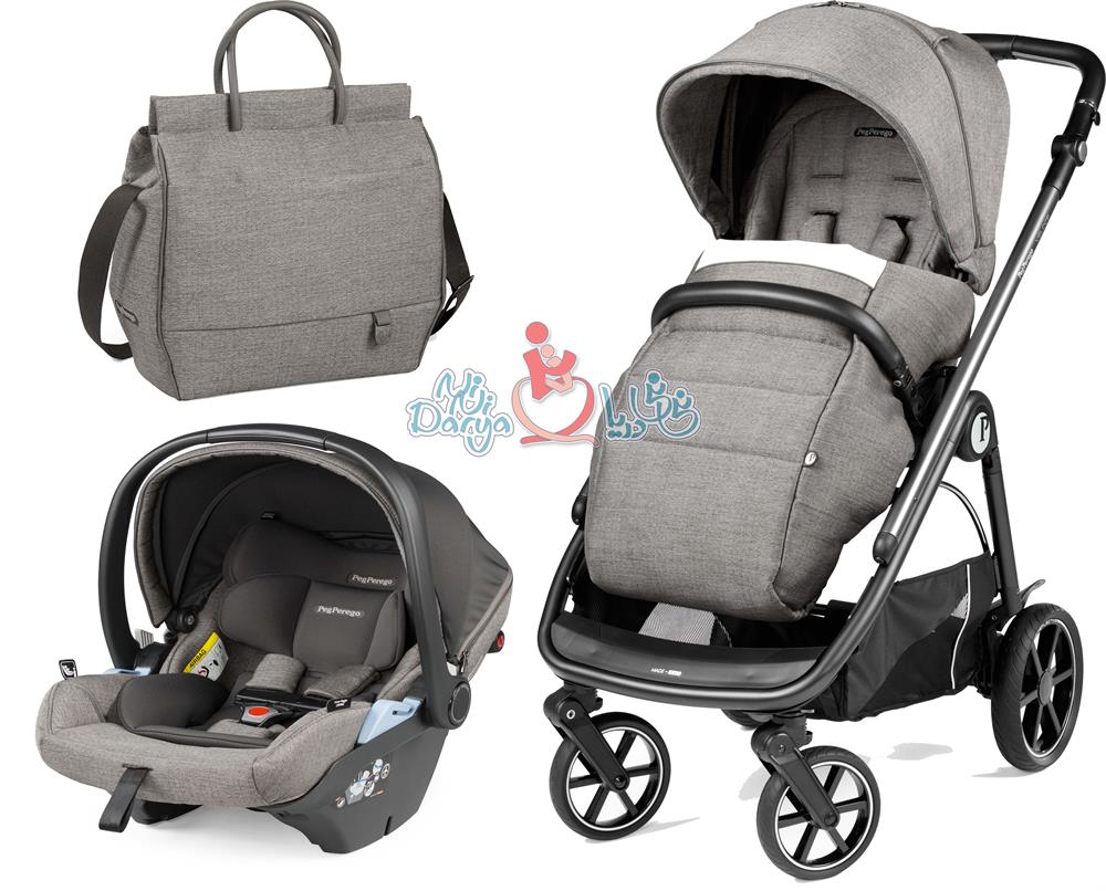 ست 3 تکه کالسکه پگ پرگو مدل Veloce Lounge City Grey