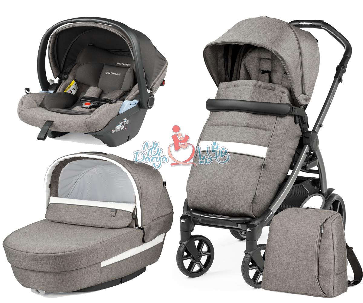 ست 4 تکه کالسکه پگ پرگو مدل Book Lounge Modular City Grey