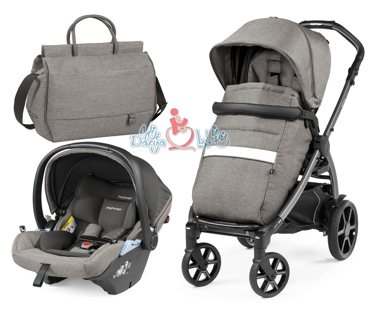 ست 3 تکه کالسکه پگ پرگو مدل Book Lounge Modular City Grey