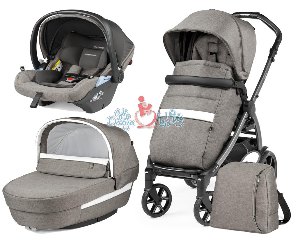 ست 4 تکه کالسکه پگ پرگو مدل Book Lounge Modular City Grey